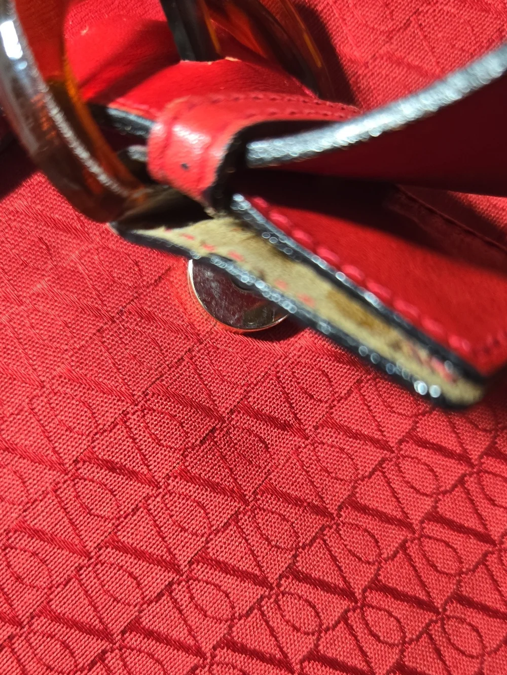 Valentino Garavani Red Leather-Trim Envelope Clutch with Matching Wallet